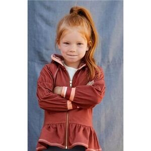 Matilda Jane Just Imagine Blair Girls Zip Front Ruffle Hem Hoodie size 8 New